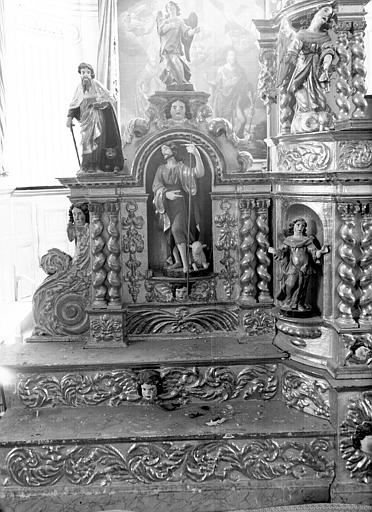 Retable, bois sculpté et doré, partie latérale