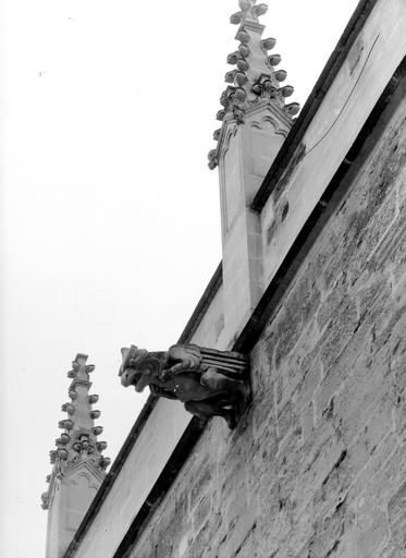 Façade ouest, gargouille et pignon