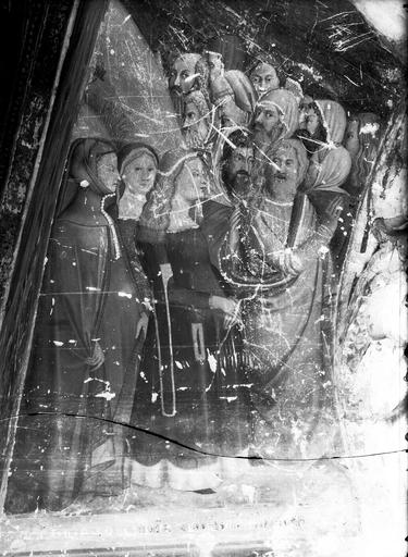 Chapelle Saint-Jean, paroi est, voûte fenêtre côté gauche, ensemble, trois femmes et treize hommes