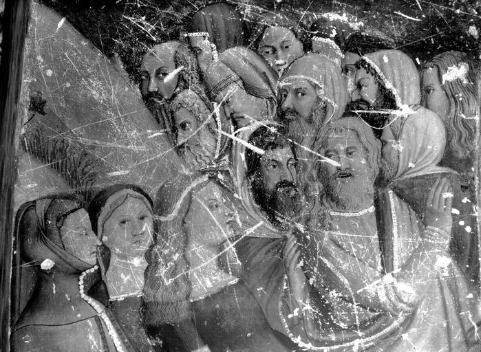 Chapelle Saint-Jean, paroi est partie supérieure gauche, groupe de têtes