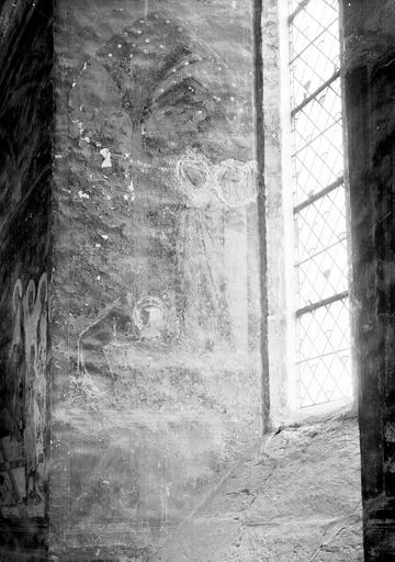 Chapelle Saint-Martial, panneau 3, partie inférieure gauche, scène très effacée, à gauche fenêtre