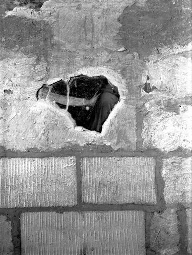 Salle de la Grande Audience, vestige de fresques, mur nord, sous les fresques des prophètes, détail