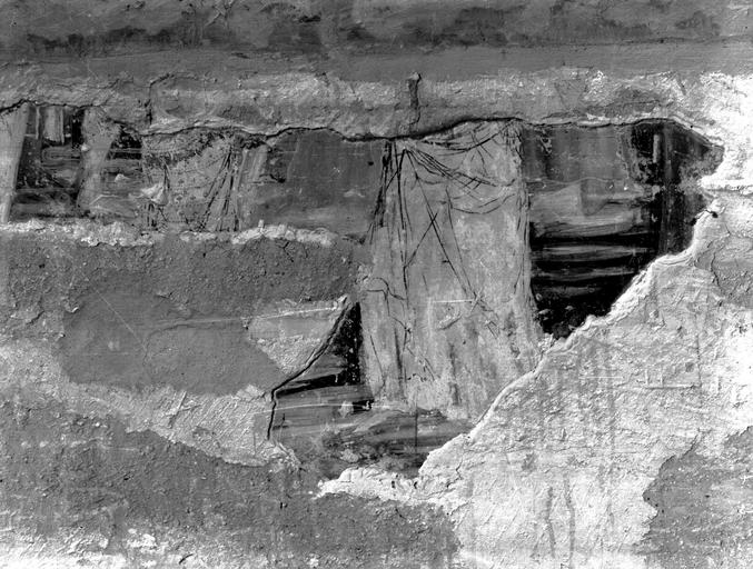 Salle de la Grande Audience, vestige de fresques, mur nord, sous les fresques des prophètes, ensemble