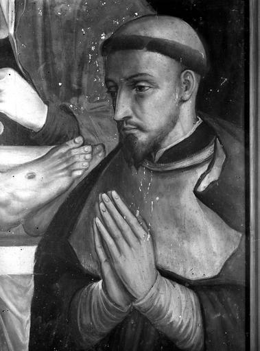 Mise au tombeau, tableau, détail du visage, Cardinal de Pampelune