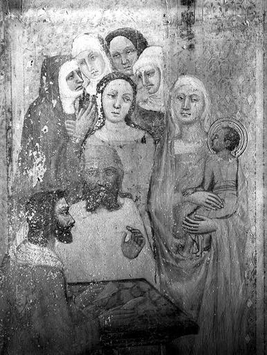 Fresque de la chapelle pontificale, mur 2A, panneau 2, groupe de personnages