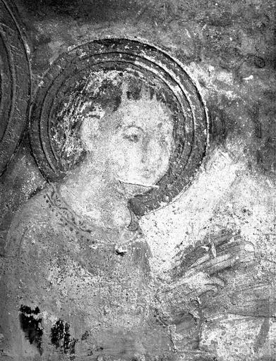 Fresque de la chapelle pontificale, mur 2, registre du bas, visage