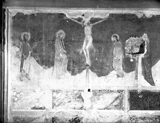 Fresque de la chapelle pontificale, mur 3, registre du bas, Crucifixion, ensemble