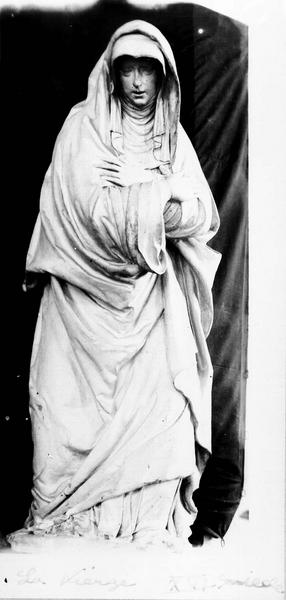 Mise au tombeau, détail : statue de la Vierge, terre cuite