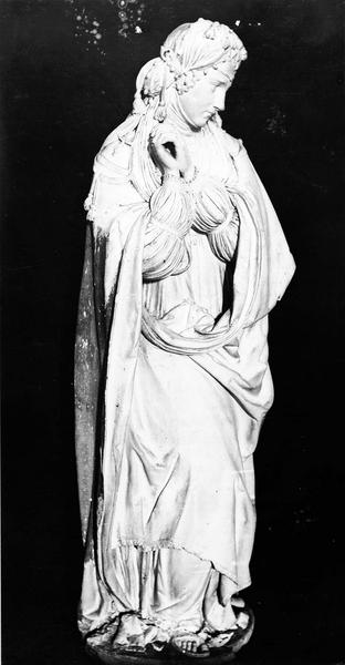 Groupe sculpté : la Mise au tombeau ; détail : la Vierge