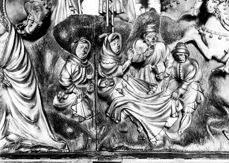 Retable ouvert, partie centrale : la Crucifixion, détail