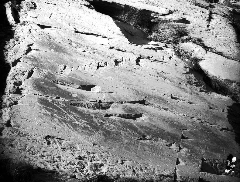 Inscriptions rupestres. Vallée de Fontanalba, rocher long