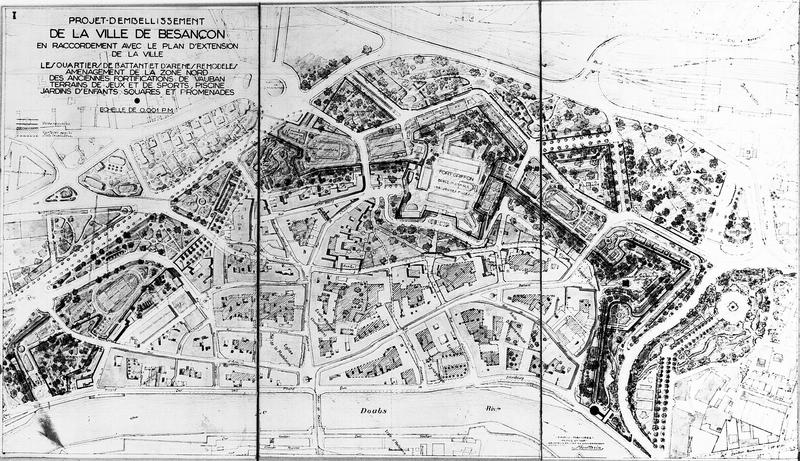 Plan de la ville : projet d'embellissement