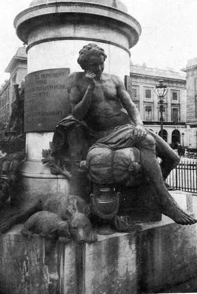 Monument de Louis XV en bronze (détail) : le Citoyen