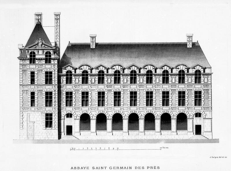 Plan : élévation d'une façade de l'abbaye