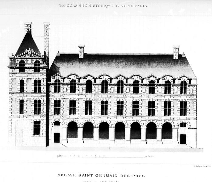 Plan : élévation d'une façade de l'abbaye