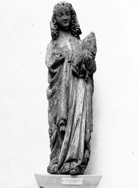 Statue en bois : Vierge à l'Enfant debout