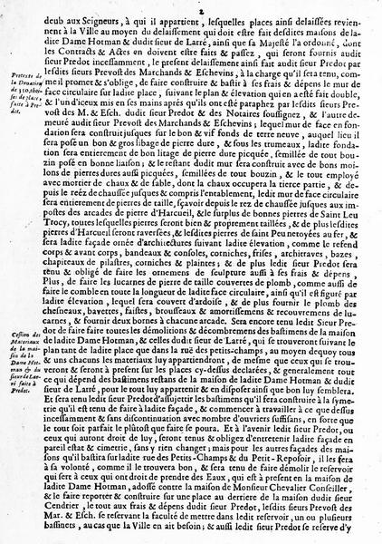 Projet d'aménagement de la place des Victoire (17ème siècle) : texte (2/3)