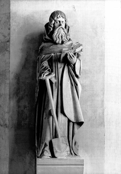 Statue en pierre : saint Fiacre