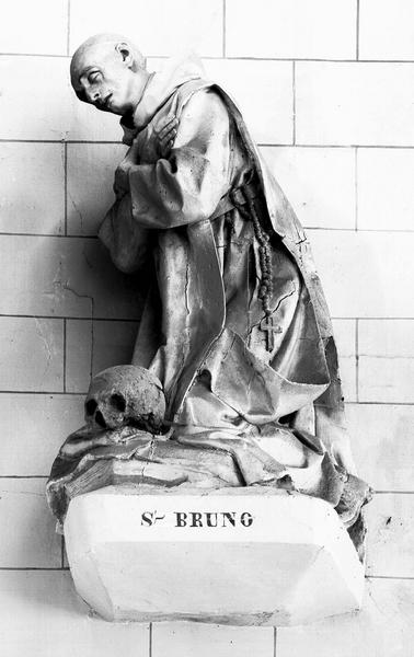 Statue en stuc : saint Bruno