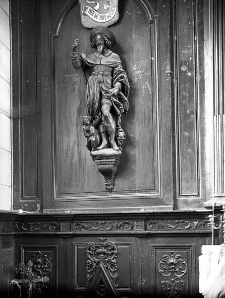 Statue en bois : saint Roch