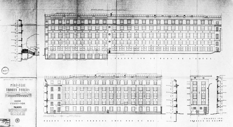 Projet d'extension : plan de situation des façades