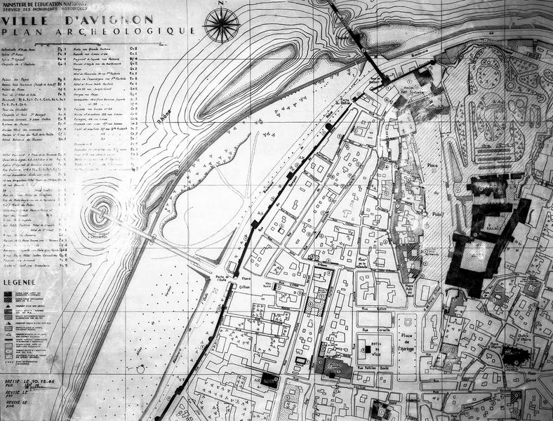 Plan archéologique de la ville et du Palais des Papes