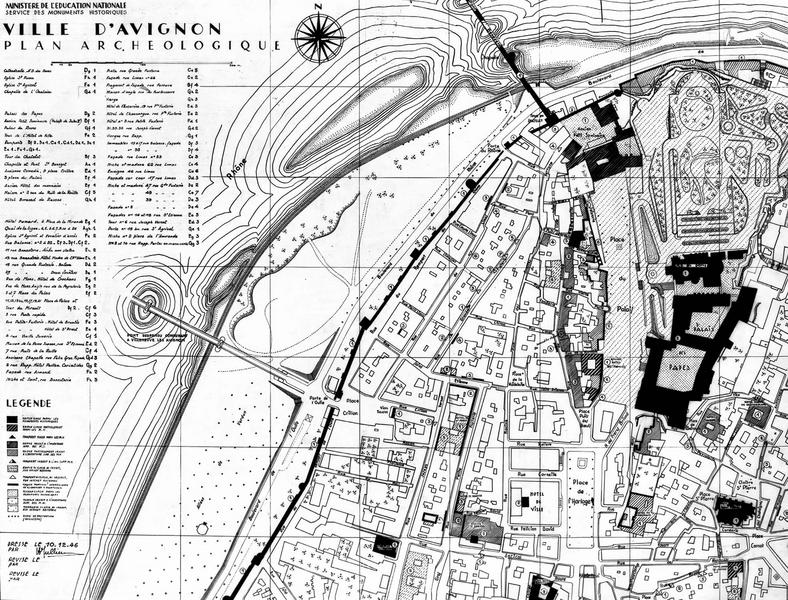 Plan archéologique de la ville et du Palais des Papes