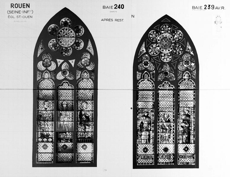 Vitrail (photomontage), baies 240 et 239 : saints, prophètes