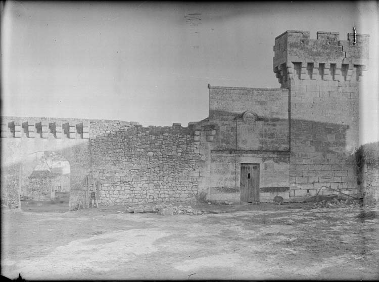 Donjon et remparts, face ouest : entrée