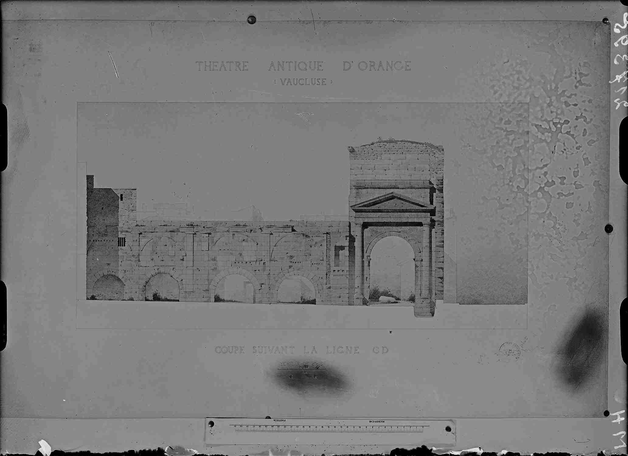 Plan : façade nord du bâtiment de scène