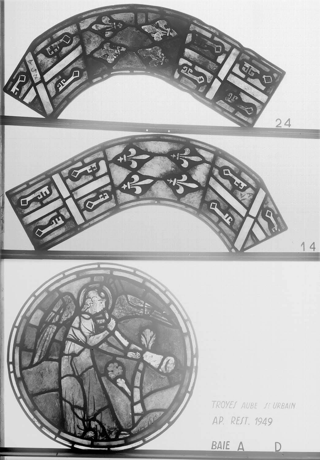 Baies A et D, panneau de vitrail 14 24