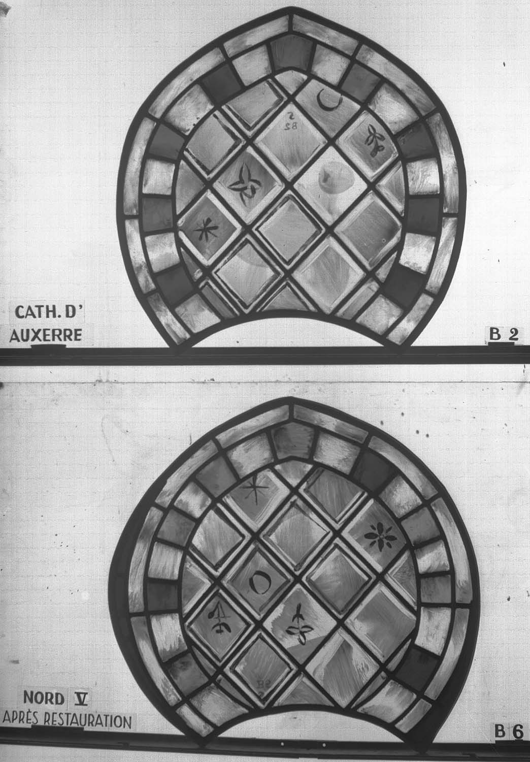 baie nord V, panneau de vitrail B2 B6