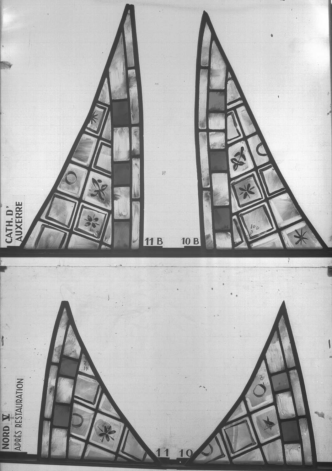 Nord V, panneau de vitrail 11B 10B 11 10