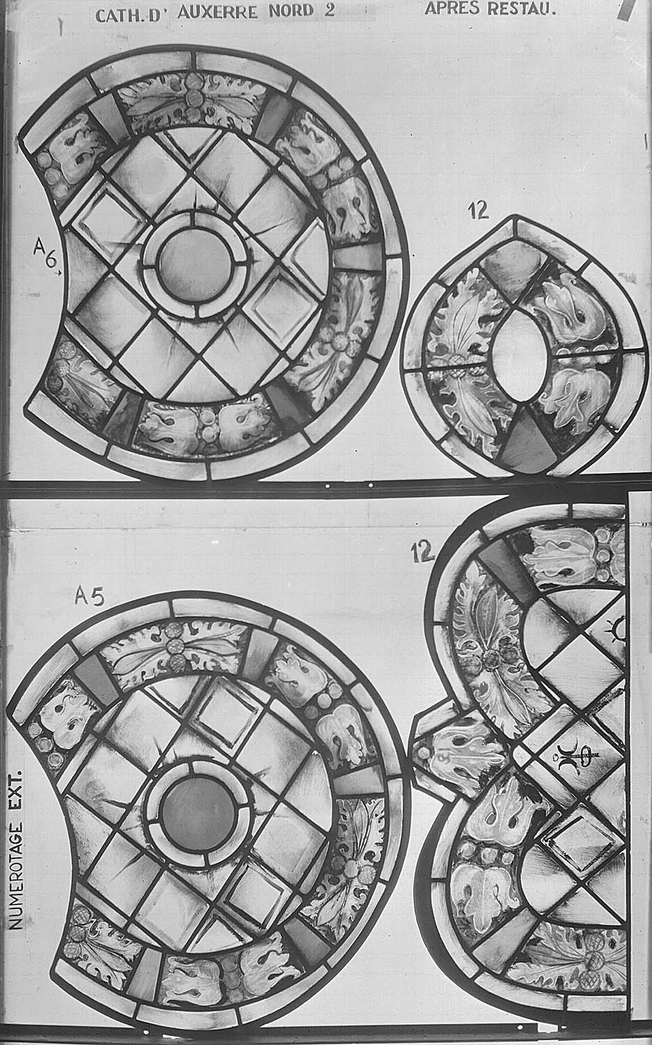 Baie nord II de la nef, panneau de vitrail 12 A 5 6
