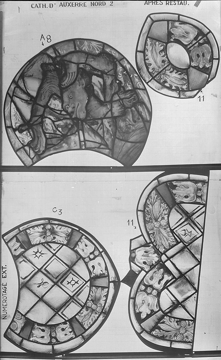 Baie nord II de la nef, panneau de vitrail 11 A 8 C 3