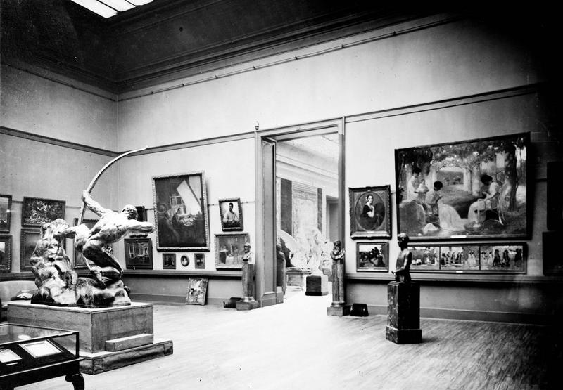 Salle réorganisée, février 1929 : à gauche, « Héraklès archer », statue en bronze par Bourdelle