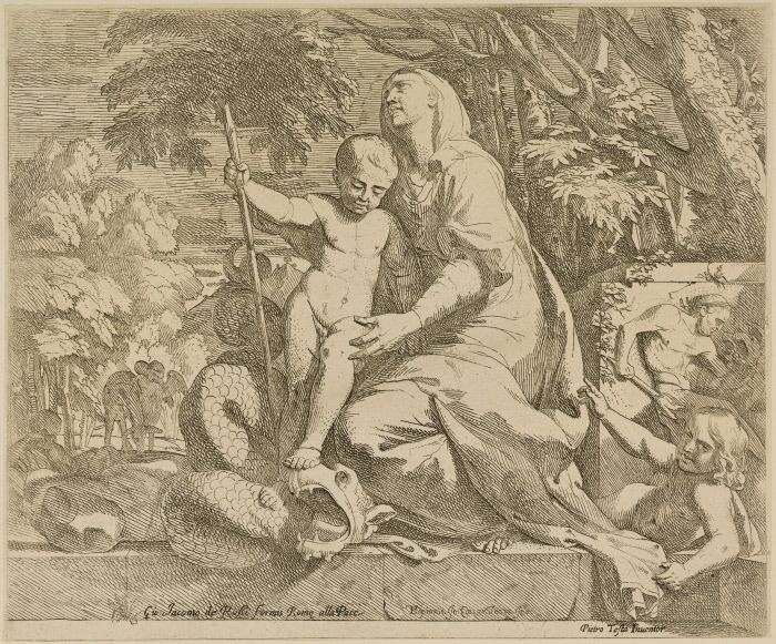 Eau-forte : Vierge à l'Enfant