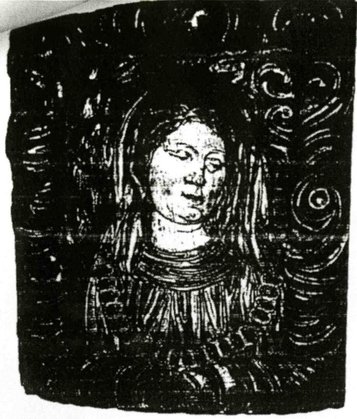 Relief : fragment de retable, personnage féminin