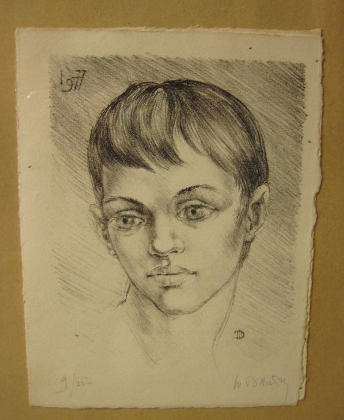 Lithographie : Portrait de jeune garçon