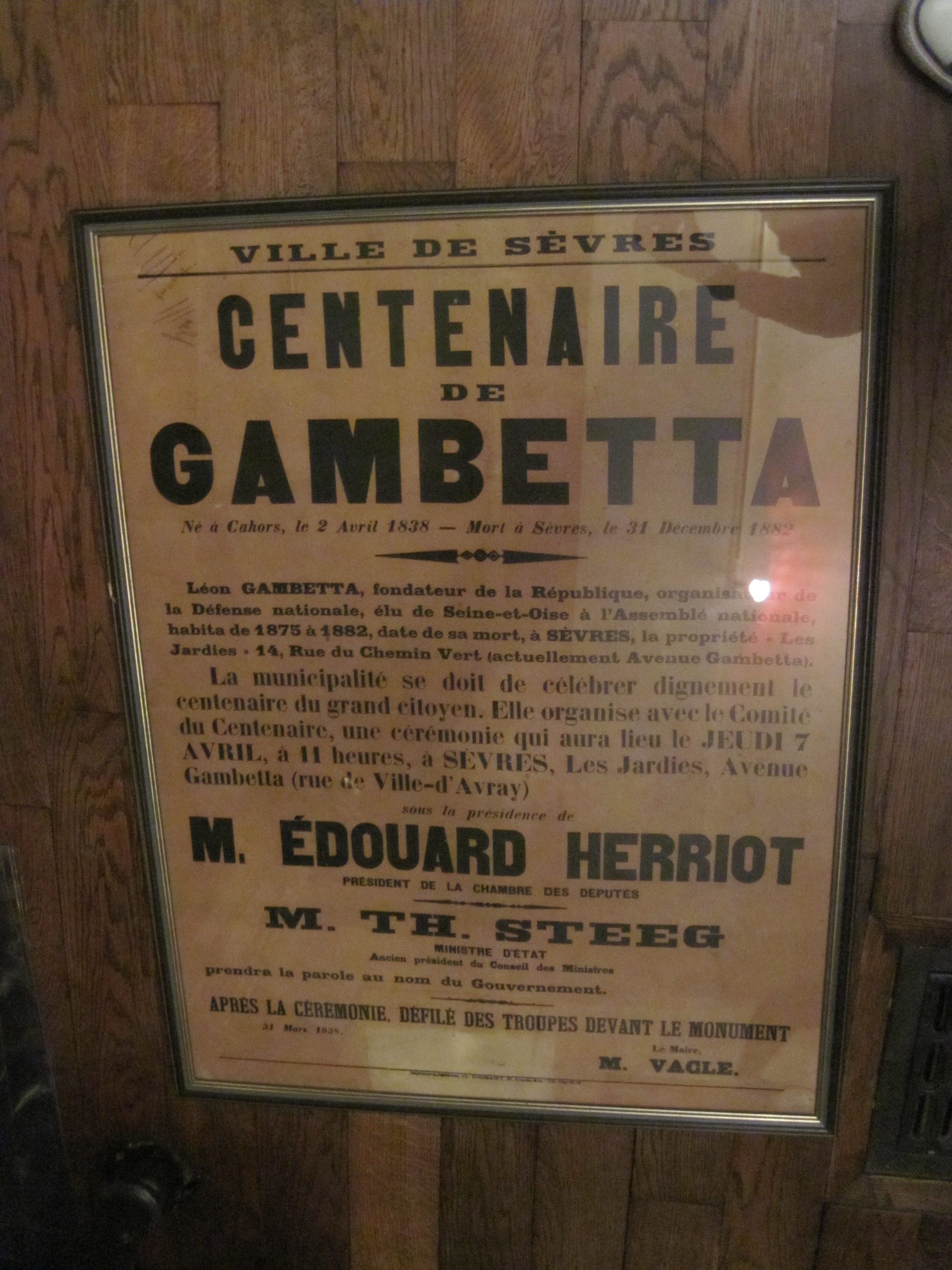 commémoration de la naissance de Gambetta