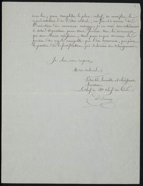 document manuscrit : lettre sur l'état des fortifications