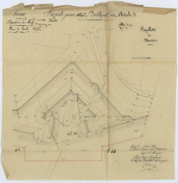 plan des fortifications : demi-lune (recto)