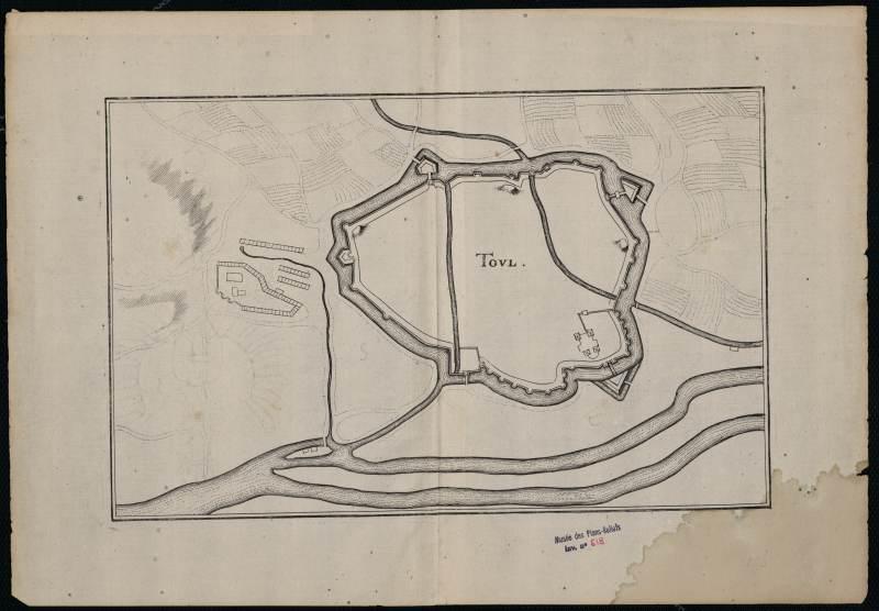 estampe : plan de Toul (recto)