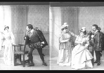 M. Gravier et Mmes Esquilar et Blanche Miroir, dans 'La Dame de Monsoreau'