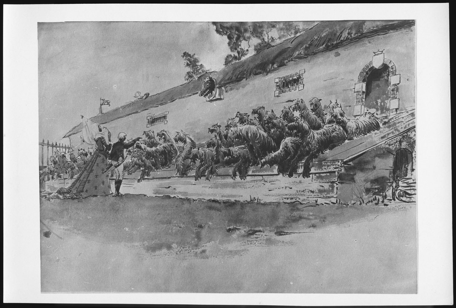 Salonique. Salon de l'armée d'Orient 1916. Bain de la Coquerie. Le chenil