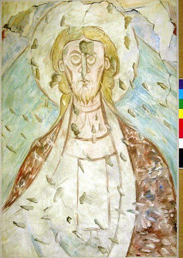 Détail du Christ en majesté, la tête du Christ