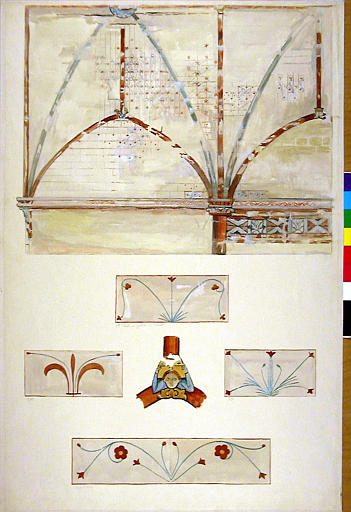 Représentation de la voûte et des motifs décoratifs