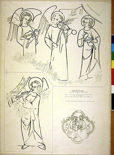 Anges musiciens et couronnement de la Vierge