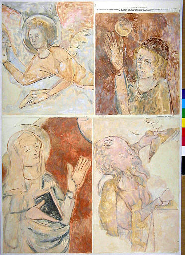 Quatre détails des peintures murales