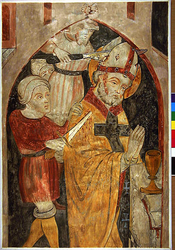 Les trois saints Thomas, détail, le meurtre de saint Thomas Becket